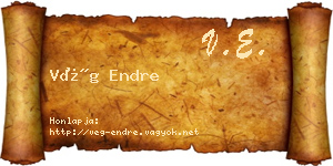 Vég Endre névjegykártya